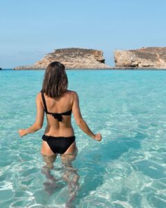 Comino Blue Lagoon Morning beach lady bikini, Private Charter
