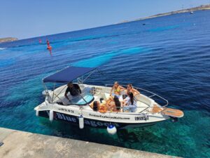 friends on a boat charter malta